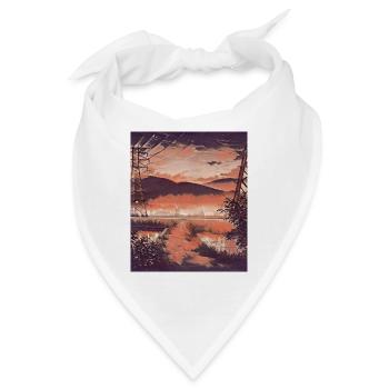 Japanische Landschaft - Bandana - Weiß - Vorne