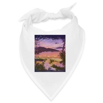 Die japanische Landschaft - Bandana - Weiß - Vorne