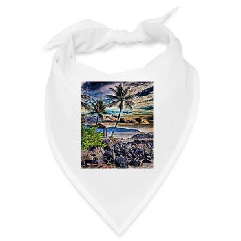 Hawaiianische Küste - Bandana - Weiß - Vorne