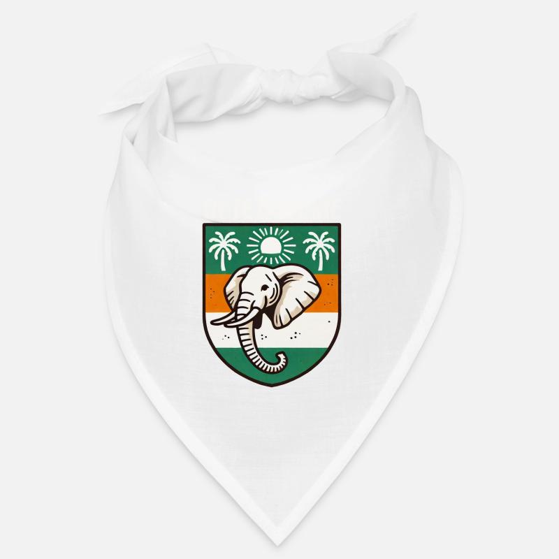 Carte avec le drapeau de la Côte d’Ivoire, - Bandana - blanc