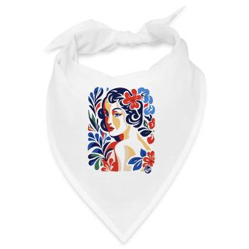 Zeitlose Schönheit und Blumen - Bandana - Weiß - Vorne