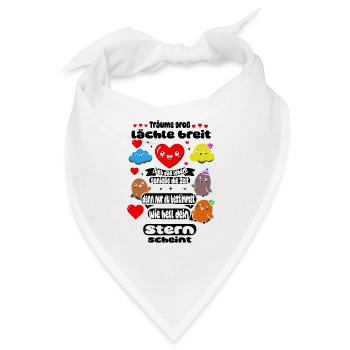 Träume groß – Lächle breit - Bandana - Weiß - Vorne