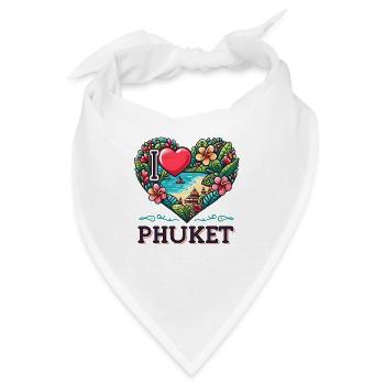 I love Phuket - Bandana - Weiß - Vorne