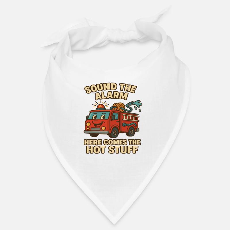 Feuerwehrauto Kinder Shirt – Hot Stuff Spruch Bandana