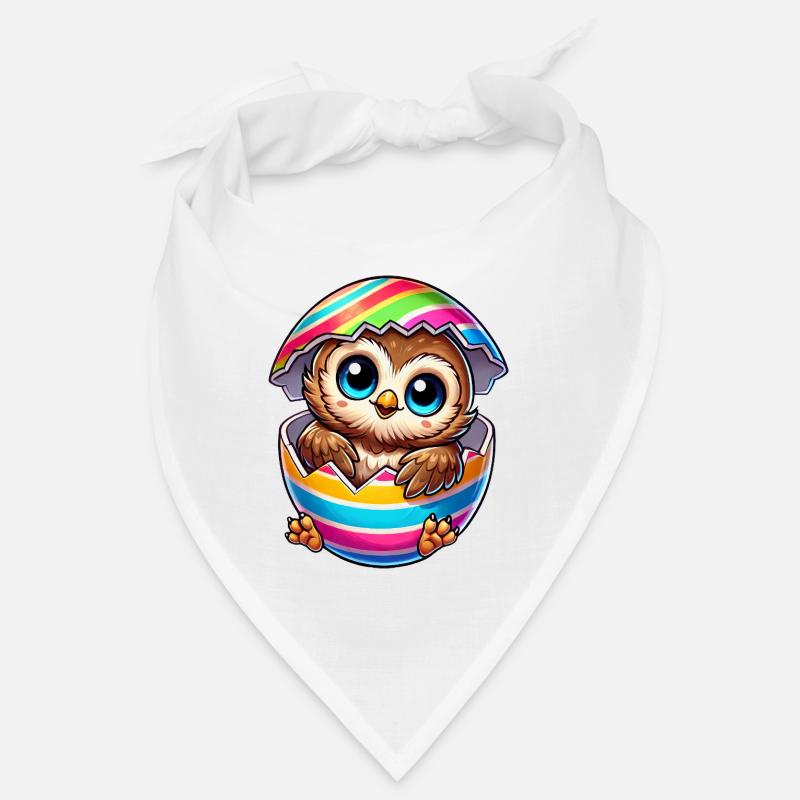 Mignon hibou dessin animé éclosion d’œuf de Pâques Bandana