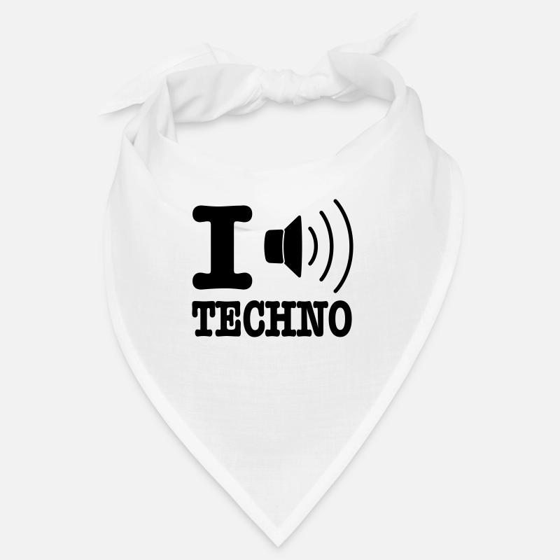 I love techno / I speaker techno Bandana