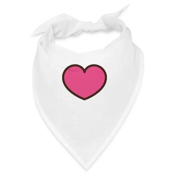 Heart Herz - Bandana - Weiß - Vorne