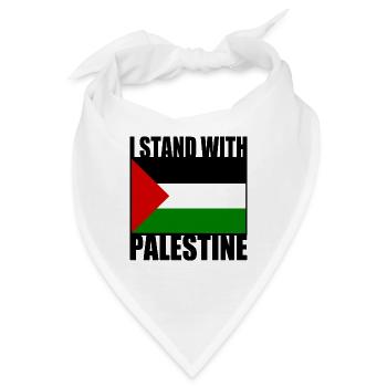 I stand with palestine - Bandana - Weiß - Vorne