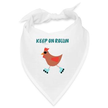 Lässiges Huhn auf Rollerblades mit Sonnenbrille - Bandana - Weiß - Vorne
