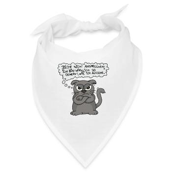Genervte Katze - Nicht ansprechen! - Bandana - Weiß - Vorne