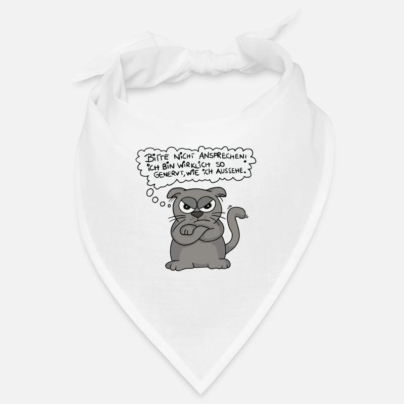 Genervte Katze - Nicht ansprechen! - Bandana - Weiß