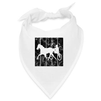 Traber Trabrennen in retro oder vintage Style - Bandana - Weiß - Vorne