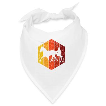 Traber Trabrennen in retro oder vintage Style - Bandana - Weiß - Vorne