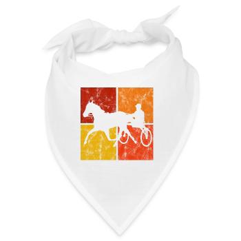 Traber Trabrennen in retro oder vintage Style - Bandana - Weiß - Vorne