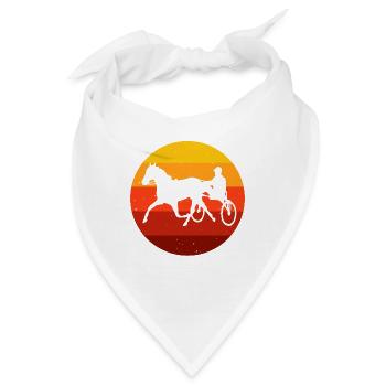 Traber Trabrennen in retro oder vintage Style - Bandana - Weiß - Vorne