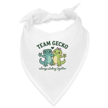 Gecko Shirt - team gecko always sticky together - Bandana - Weiß - Vorne