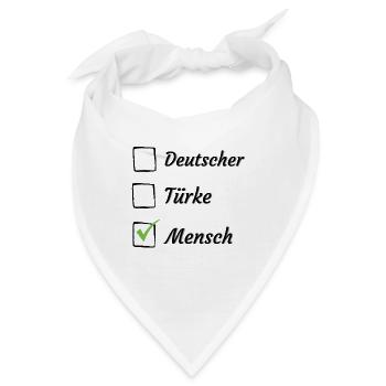 Deutscher Türke Mensch Ausländer Anti-Rassismus - Bandana - Weiß - Vorne