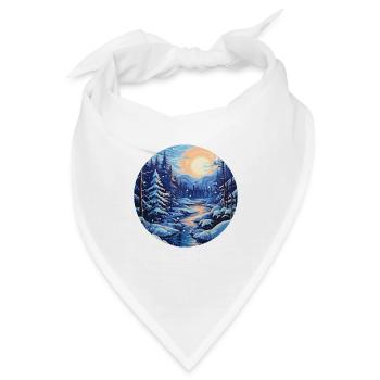 Winterlandschaft Wald mit Fluß - Bandana - Weiß - Vorne