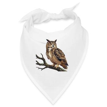 Uhu Eule - Bandana - Weiß - Vorne