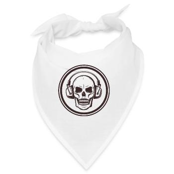 Totenkopf - skull - DJ - Art Design - Bandana - Weiß - Vorne