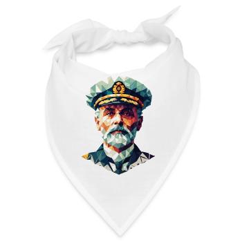 Portrait Kapitän Edward Smith Polygon Kunst - Bandana - Weiß - Vorne
