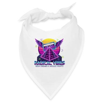 Neon Kassette mit Flügeln und Pyramide - Bandana - Weiß - Vorne