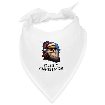 Weihnachtsmann - Marry Christmas - Bandana - Weiß - Vorne
