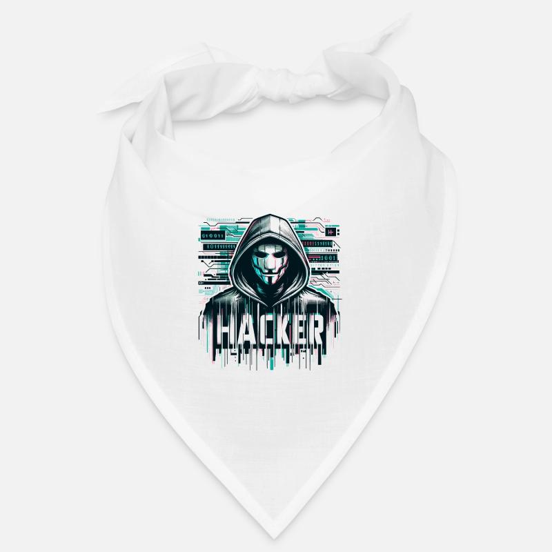 Hacker - Illustration - Bandana - Weiß