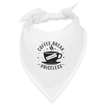 Kaffeepause - unbezahlbar - Bandana - Weiß - Vorne