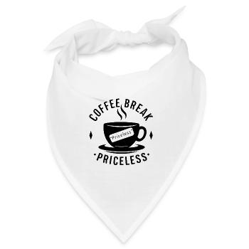 Kaffeepause - unbezahlbar - Bandana - Weiß - Vorne