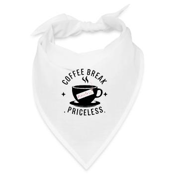 Kaffeepause - unbezahlbar - Bandana - Weiß - Vorne