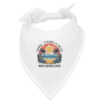 Sonne, Strand und Meer - mein Lebenselixier - Bandana - Weiß - Vorne