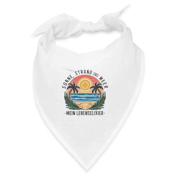 Sonne, Strand und Meer - mein Lebenselixier - Bandana - Weiß - Vorne