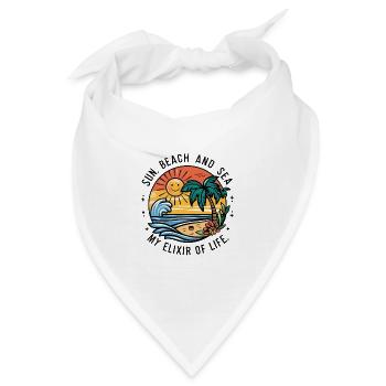 Sonne, Strand und Meer - mein Lebenselixier - Bandana - Weiß - Vorne