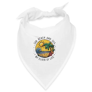 Sonne, Strand und Meer - mein Lebenselixier - Bandana - Weiß - Vorne