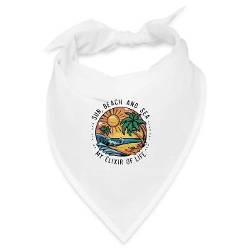 Sonne, Strand und Meer - mein Lebenselixier - Bandana - Weiß - Vorne