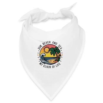 Sonne, Strand und Meer - mein Lebenselixier - Bandana - Weiß - Vorne