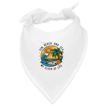 Sonne, Strand und Meer - mein Lebenselixier - Bandana - Weiß - Vorne