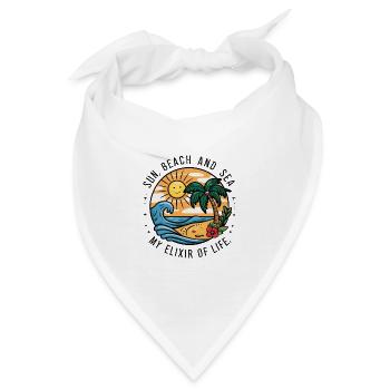 Sonne, Strand und Meer - mein Lebenselixier - Bandana - Weiß - Vorne