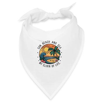 Sonne, Strand und Meer - mein Lebenselixier - Bandana - Weiß - Vorne