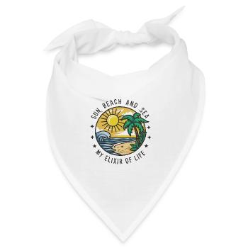 Sonne, Strand und Meer - mein Lebenselixier - Bandana - Weiß - Vorne