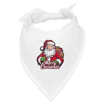 Weihnachtsmann – Frohe Weihnachten Illustration - Bandana - Weiß - Vorne