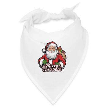Weihnachtsmann – Frohe Weihnachten Illustration - Bandana - Weiß - Vorne