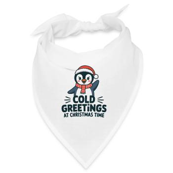 Kühle Grüße zur Weihnachtszeit – Pinguin - Bandana - Weiß - Vorne