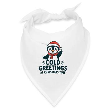Kühle Grüße zur Weihnachtszeit – Pinguin - Bandana - Weiß - Vorne
