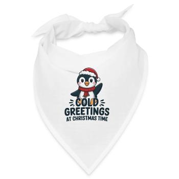 Kühle Grüße zur Weihnachtszeit – Pinguin - Bandana - Weiß - Vorne