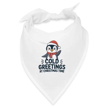 Kühle Grüße zur Weihnachtszeit – Pinguin - Bandana - Weiß - Vorne