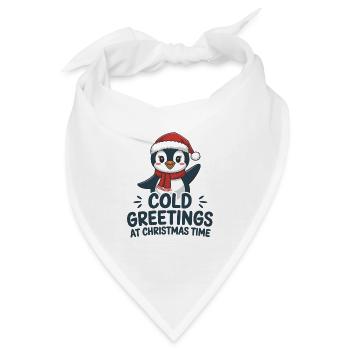 Kühle Grüße zur Weihnachtszeit – Pinguin - Bandana - Weiß - Vorne