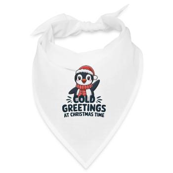 Kühle Grüße zur Weihnachtszeit – Pinguin - Bandana - Weiß - Vorne