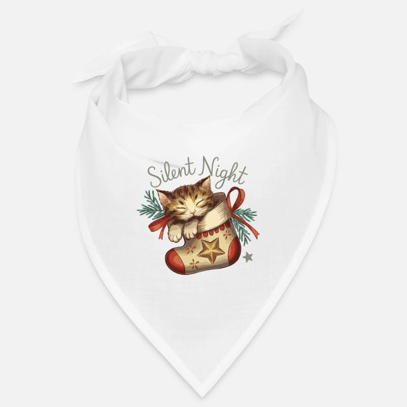 Douce nuit – Chaton en bas de Noël Bandana